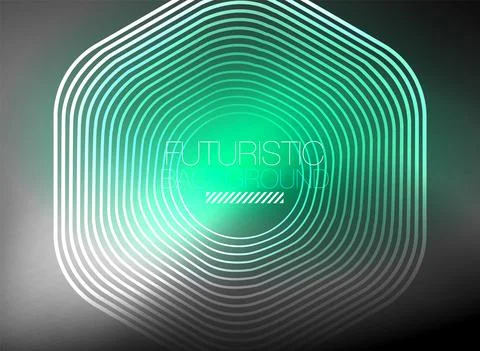 Neon color square shape lines abstract background. Shiny magic energy and motion Stock Illustration