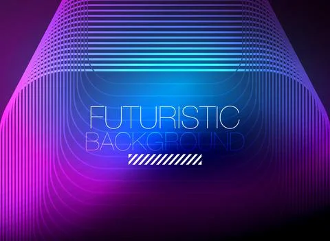 Neon color square shape lines abstract background. Shiny magic energy and motion Stock Illustration