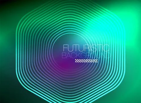 Neon color square shape lines abstract background. Shiny magic energy and motion Stock Illustration