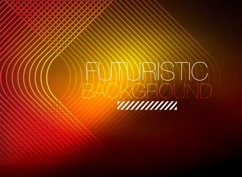 Neon color square shape lines abstract background. Shiny magic energy and motion Stock Illustration
