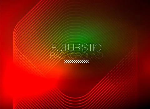 Neon color square shape lines abstract background. Shiny magic energy and motion Stock Illustration
