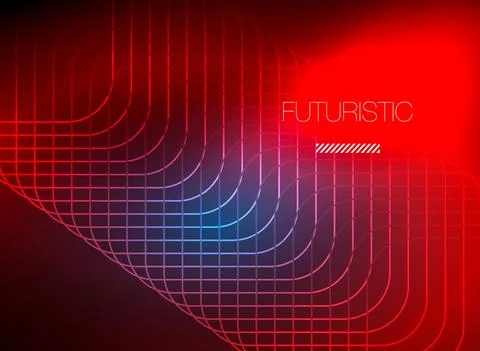 Neon color square shape lines abstract background. Shiny magic energy and motion Illustrazione stock