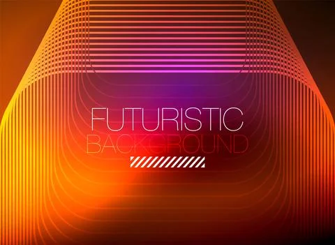 Neon color square shape lines abstract background. Shiny magic energy and motion Stock Illustration