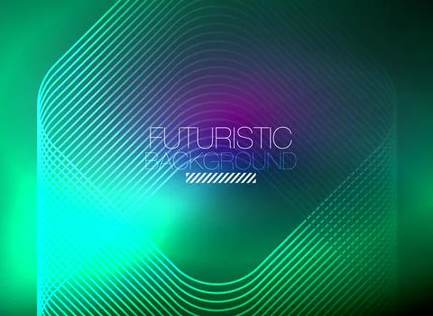 Neon color square shape lines abstract background. Shiny magic energy and motion 스톡 일러스트
