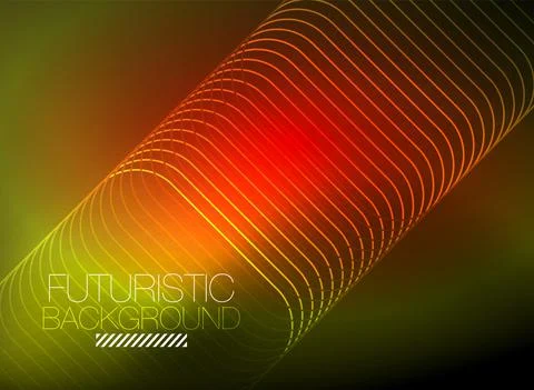 Neon color square shape lines abstract background. Shiny magic energy and motion Stock Illustration