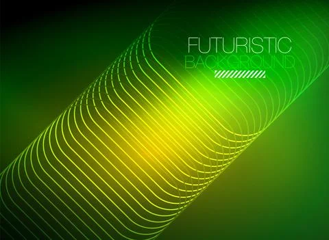 Neon color square shape lines abstract background. Shiny magic energy and motion Stock Illustration