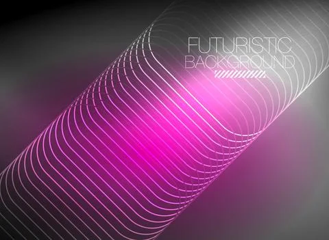 Neon color square shape lines abstract background. Shiny magic energy and motion Stock Illustration