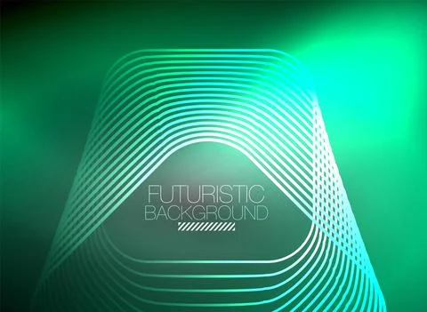Neon color square shape lines abstract background. Shiny magic energy and motion Stock Illustration