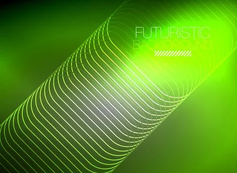 Neon color square shape lines abstract background. Shiny magic energy and motion Stock Illustration