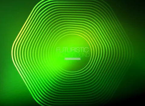 Neon color square shape lines abstract background. Shiny magic energy and motion Stock Illustration