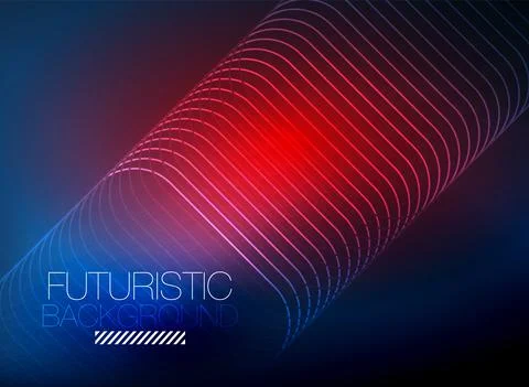 Neon color square shape lines abstract background. Shiny magic energy and motion Stock Illustration