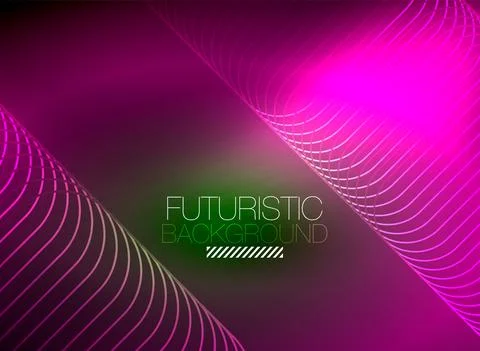 Neon color square shape lines abstract background. Shiny magic energy and motion Stock Illustration