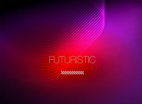 Neon color square shape lines abstract background. Shiny magic energy and motion Stock Illustration