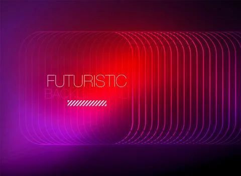 Neon color square shape lines abstract background. Shiny magic energy and motion Illustrazione stock