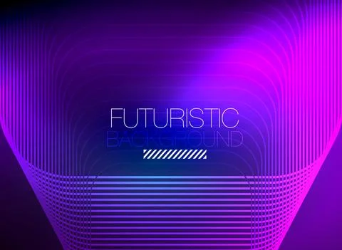 Neon color square shape lines abstract background. Shiny magic energy and motion Illustrazione stock