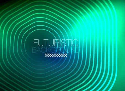 Neon color square shape lines abstract background. Shiny magic energy and motion Stock Illustration