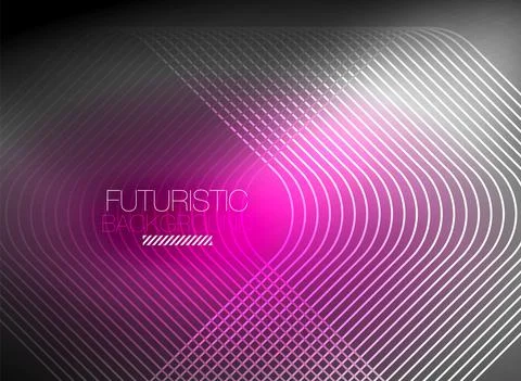 Neon color square shape lines abstract background. Shiny magic energy and motion Stock Illustration