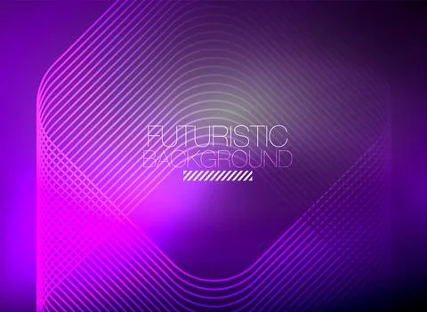 Neon color square shape lines abstract background. Shiny magic energy and motion Stock Illustration