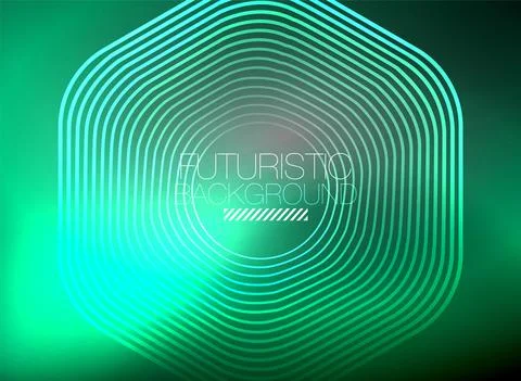 Neon color square shape lines abstract background. Shiny magic energy and motion Stock Illustration