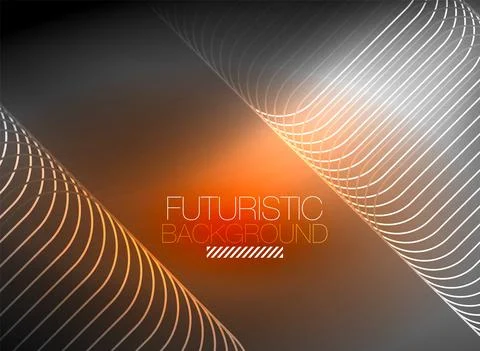 Neon color square shape lines abstract background. Shiny magic energy and motion Stock Illustration