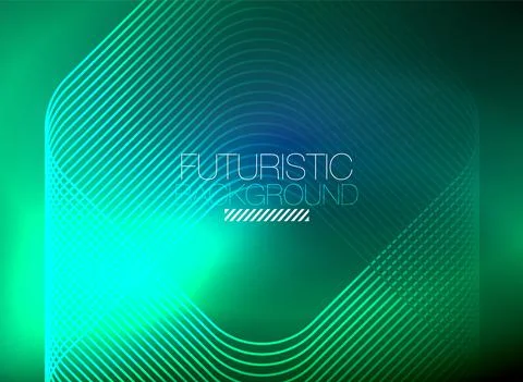 Neon color square shape lines abstract background. Shiny magic energy and motion Stock Illustration