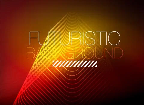 Neon color square shape lines abstract background. Shiny magic energy and motion Stock Illustration
