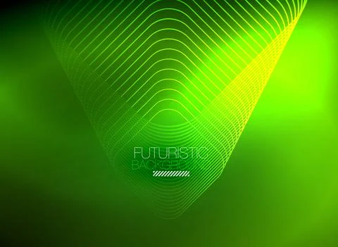 Neon color square shape lines abstract background. Shiny magic energy and motion Stock Illustration