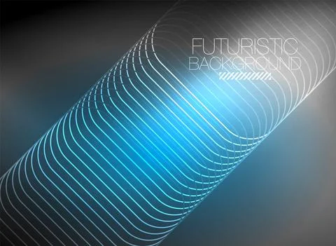 Neon color square shape lines abstract background. Shiny magic energy and motion Illustrazione stock