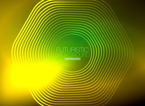 Neon color square shape lines abstract background. Shiny magic energy and motion Stock Illustration