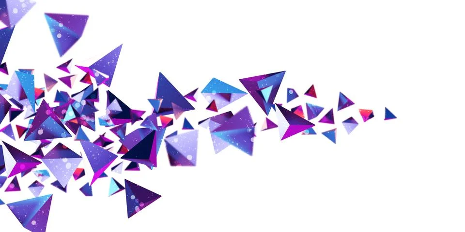 Neon color triangle cube cube Triangle shape 80s abstract gradient 3d Stock Illustration