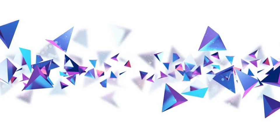 Neon color triangle cube cube Triangle shape 80s abstract gradient 3d illustr Stock Illustration
