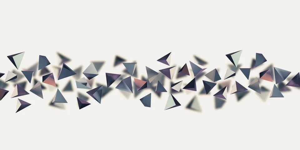 Neon color triangle cube cube Triangle shape 80s abstract gradient 3d illustr Stock-Illustration