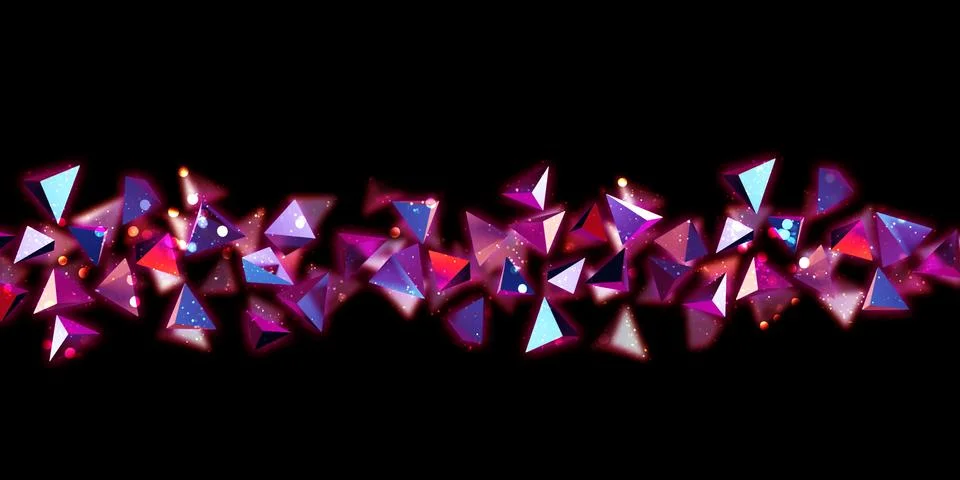 Neon color triangle cube cube Triangle shape 80s abstract gradient 3d illustr Stock Illustration