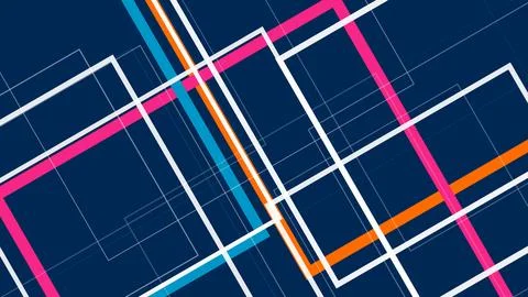 Neon colored bars and crisp grid lines form a dynamic abstract market chart.. 스톡 일러스트