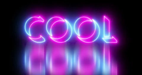 Neon-colored Cold word text animation with neon color moving outline in 4k. Stock Footage 258204940