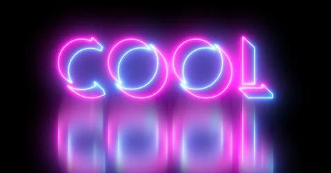 Neon-colored Cold word text illustration with a glowing neon color moving o.. Stockillustratie