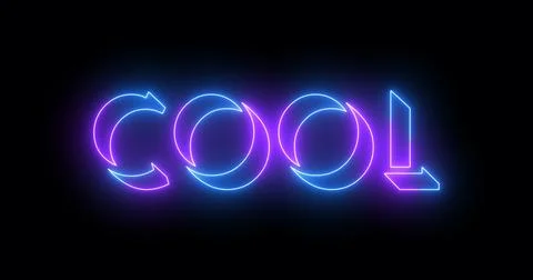 Neon-colored Cold word text illustration with a glowing neon color moving o.. Illustrazione stock
