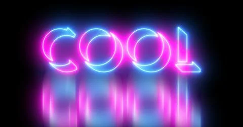 Neon-colored Cold word text illustration with a glowing neon color moving o.. Illustrazione stock