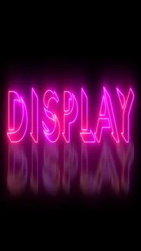 Neon-colored Display word text illustration with a glowing neon-colored mov.. Stock Illustration