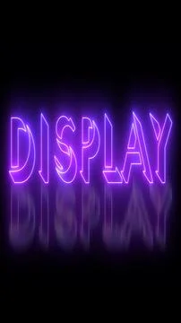 Neon-colored Display word text illustration with a glowing neon-colored mov.. イラスト素材