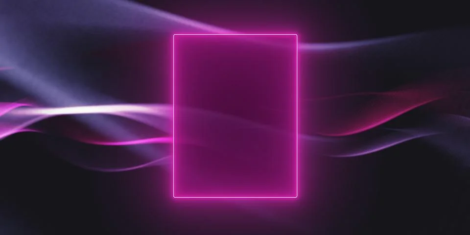 Neon colored frame on colored background Stock Illustration