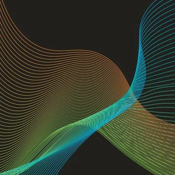 Neon colored gradient abstract dotted background from lines Stock Illustration