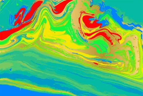 Neon colored marble pattern. Fluorescent liquid background. Artwork abstract Stock Illustration