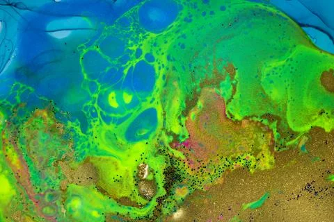 Neon colored marble pattern. Fluorescent liquid background. Artwork abstract Stock Illustration