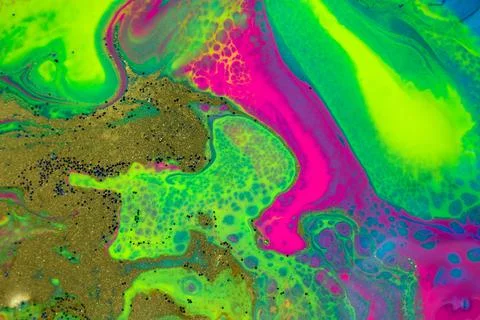 Neon colored marble pattern. Fluorescent liquid background. Artwork abstract Stock Illustration