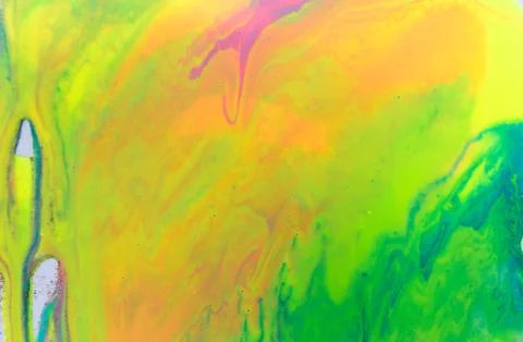 Neon colored marble pattern with golden glitter. Fluorescent liquid background Stock Illustration