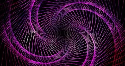 Neon-colored rotating tunnel moving forward in motion speed. Neon-animated .. Stock-Illustration