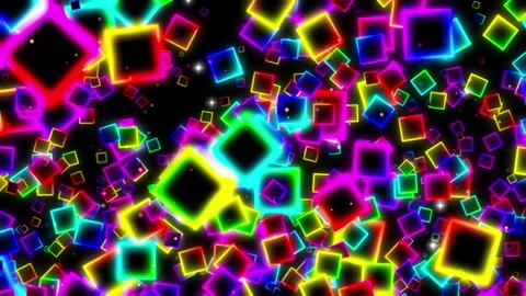 Neon Colored Squares Background Looped Video Stock Footage 146368951