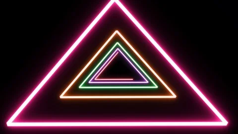 Neon colored triangle loop. Old School style Stock Footage 96180797