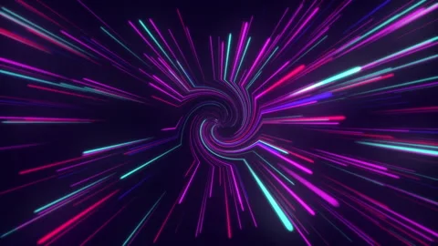 Neon colored tunnel Stock Footage 136244392